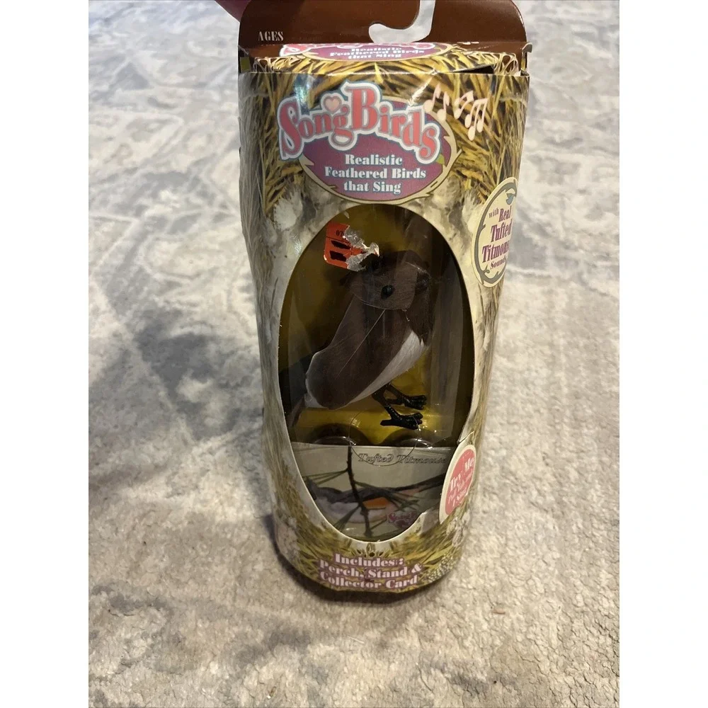 New SongBirds Realistic Feathered Bird That Sing Red Tufted Titmouse